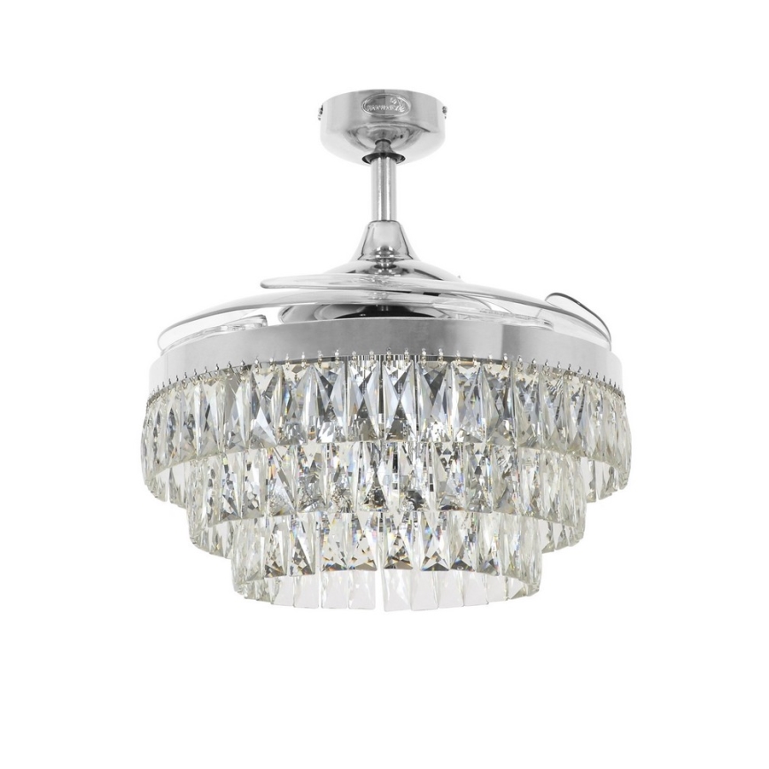 FANAWAY 212923 - LED-kattotuuletin VEIL 6xE14/4,5W/230V kiiltävä kromi + kaukosäädin