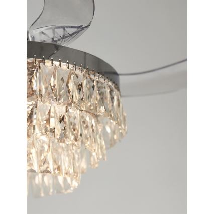 FANAWAY 212923 - LED-kattotuuletin VEIL 6xE14/4,5W/230V kiiltävä kromi + kaukosäädin