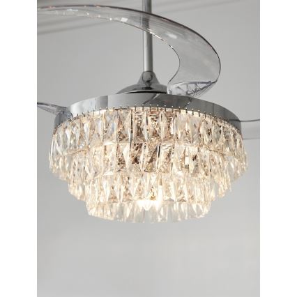FANAWAY 212923 - LED-kattotuuletin VEIL 6xE14/4,5W/230V kiiltävä kromi + kaukosäädin