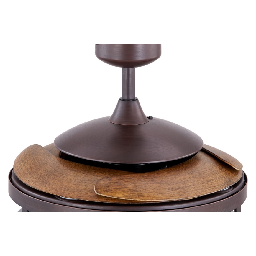 FANAWAY 212925 - LED Kattoilmaisin CLASSIC 3xE27/4W/230V ruskea + kaukosäädin