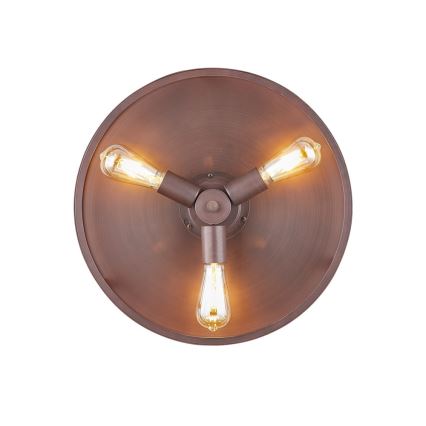 FANAWAY 212925 - LED Kattoilmaisin CLASSIC 3xE27/4W/230V ruskea + kaukosäädin