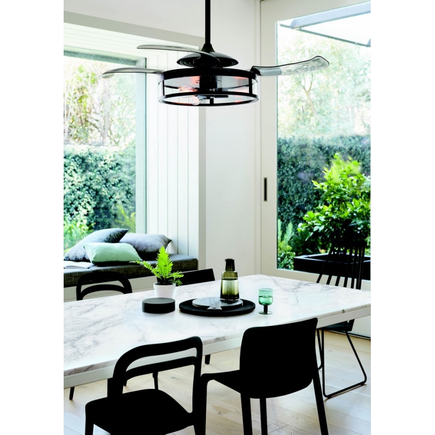 FANAWAY 212927 - LED Kattoilmaisin CLASSIC 3xE27/4W/230V musta + kaukosäädin