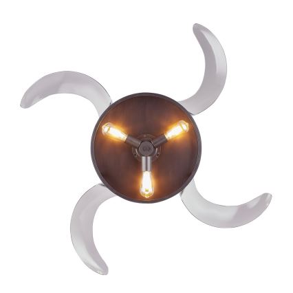 FANAWAY 212927 - LED Kattoilmaisin CLASSIC 3xE27/4W/230V musta + kaukosäädin