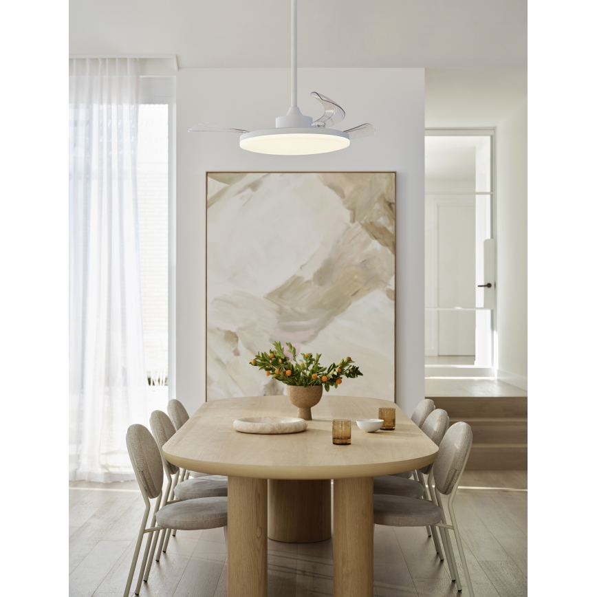 FANAWAY 21612949 - LED himmennettävä kattotuuletin STROLL LED/30W/230V 2700/3500/5000K halkaisija 106 cm valkoinen/kirkas + kaukosäädin