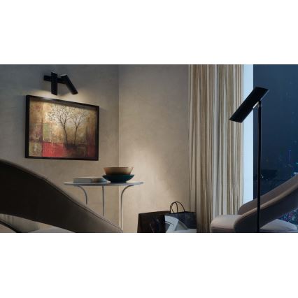 FARO 29876 - Seinävalaisin LINK 2xGU10 / 11W / 230V musta