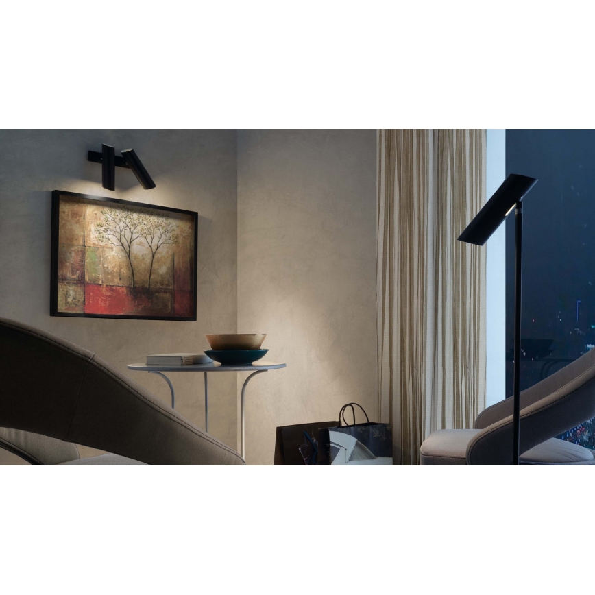 FARO 29876 - Seinävalaisin LINK 2xGU10 / 11W / 230V musta