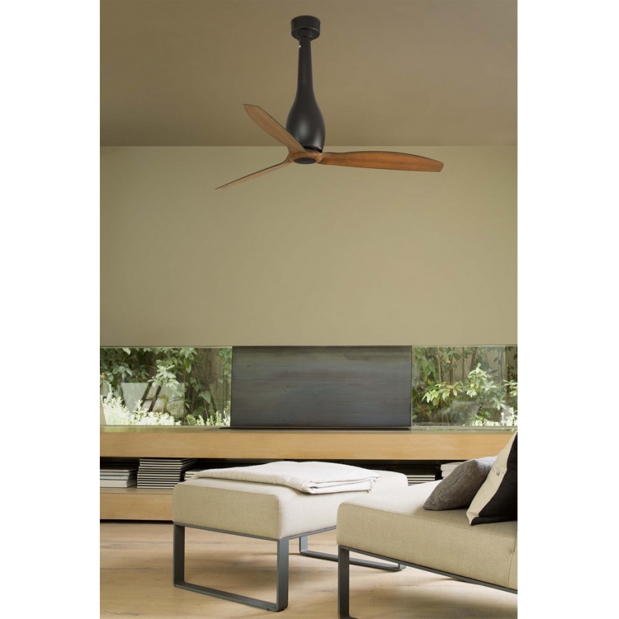 FARO 32004 - Kattotuuletin ETERFAN musta/ruskea halkaisija 128 cm + kaukosäädin