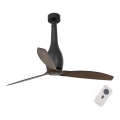FARO 32004 - Kattotuuletin ETERFAN musta/ruskea halkaisija 128 cm + kaukosäädin