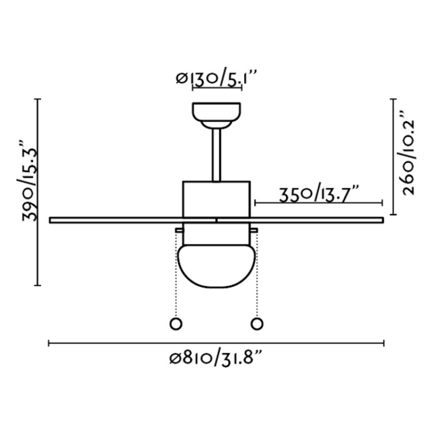 FARO 33179 - Kattotuuletin PALAO 1xE14/40W/230V