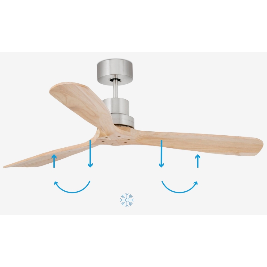 FARO 33373DC - Kattotuuletin LANTAU puu/mattakromi + kauko-ohjaus