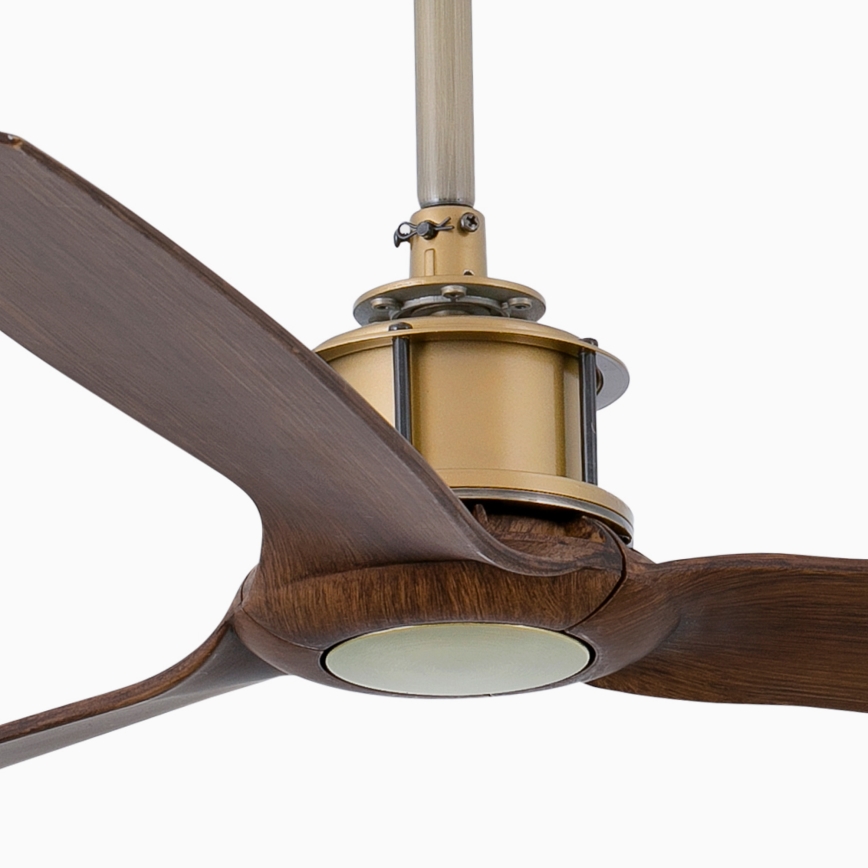 FARO 33398WT - Kattotuuletin JUST FAN M halkaisija 128 cm ruskea/messinki Wi-Fi Tuya + kaukosäädin
