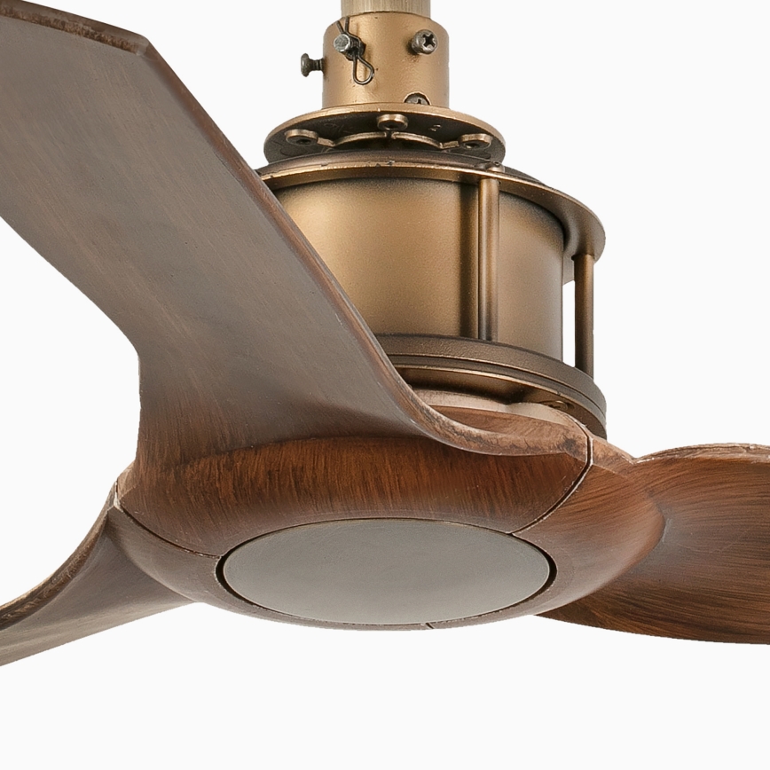 FARO 33428WT - Kattotuuletin JUST FAN S halkaisija 81 cm ruskea/messinki Wi-Fi Tuya + kaukosäädin