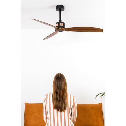FARO 33451WT - Kattotuuletin COPPER FAN M, halkaisija 128 cm, ruskea/musta, Wi‑Fi (Tuya) + kaukosäädin