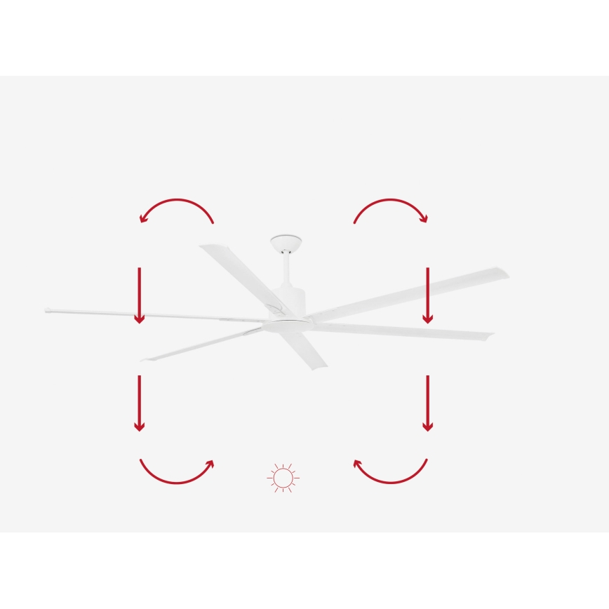 FARO 33461A - Kattotuuletin ANDROS XL valkoinen + kauko-ohjaus