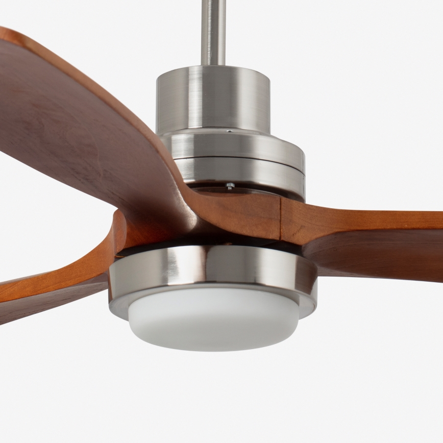 FARO 33463DC - LED Kattotuuletin LANTAU LED/12W/230V puu/mattakromi