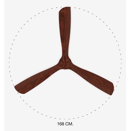 FARO 33464DC - Kattotuuletin LANTAU XL ruskea/mattakromi halkaisija 168 cm + kauko-ohjaus