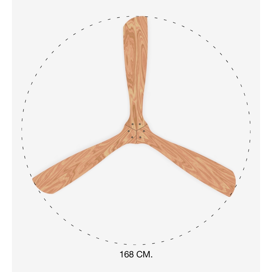 FARO 33504DC - LANTAU XL kattotuuletin puu/matattu kromi, halkaisija 168 cm + kaukosäädin
