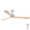FARO 33504DC - LANTAU XL kattotuuletin puu/matattu kromi, halkaisija 168 cm + kaukosäädin
