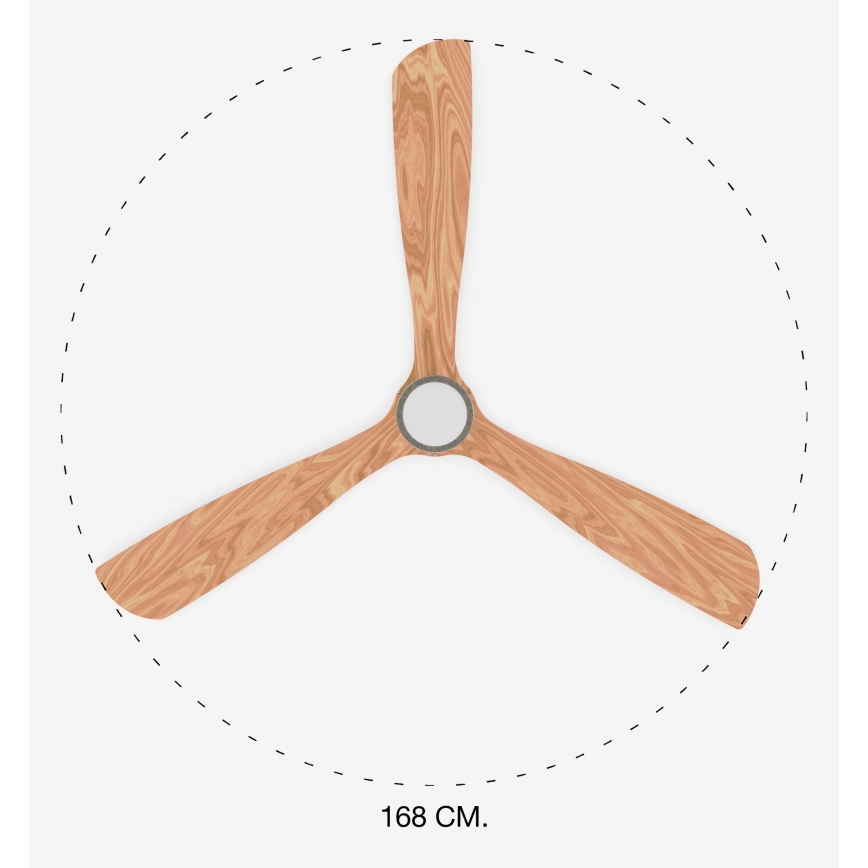 FARO 33505DC - LED-kattotuuletin LANTAU XL LED/15W/230V puu/matattu kromi Ø 168 cm + kaukosäädin