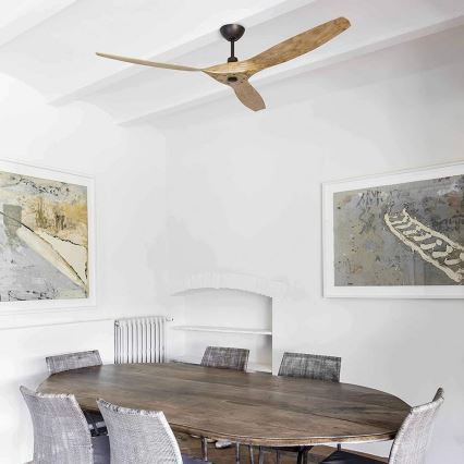 FARO 33519 - Kattotuuletin MOREA ruskea