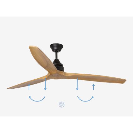 FARO 33718DC - Kattotuuletin ALO L puu/musta + kauko-ohjaus