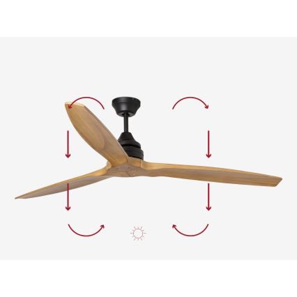 FARO 33718DC - Kattotuuletin ALO L puu/musta + kauko-ohjaus