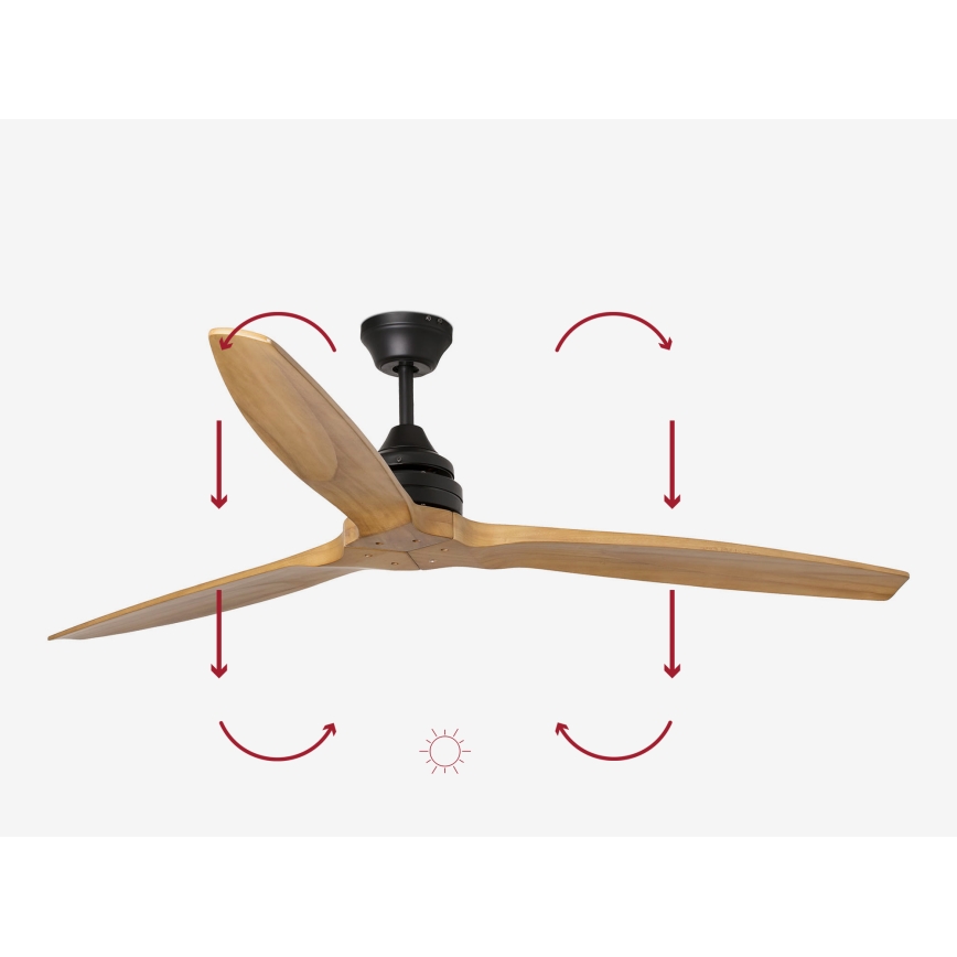 FARO 33718DC - Kattotuuletin ALO L puu/musta + kauko-ohjaus