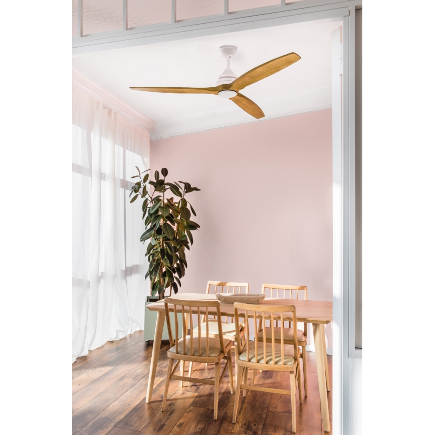 FARO 33727DC - LED himmennettävä kattotuuletin ALO L LED/20W/230V 2700/4000/6500K ruskea/valkoinen + kauko-ohjaus