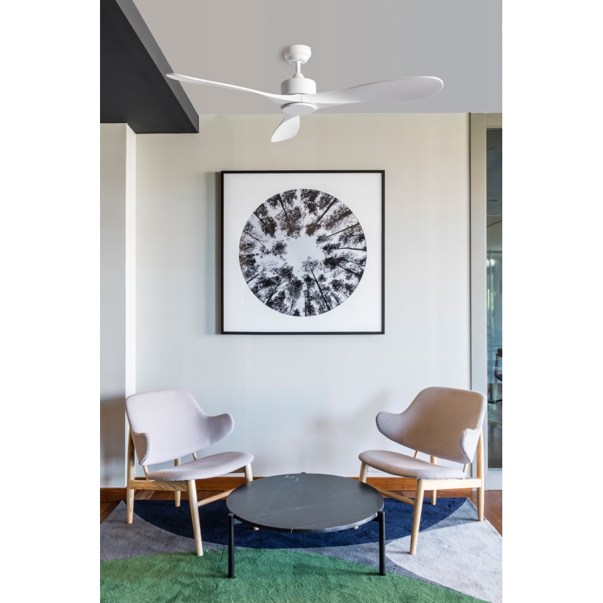 FARO 33750DCWT - Kattotuuletin LUZON L valkoinen halkaisija 132 cm Wi-Fi Tuya + kauko-ohjaus