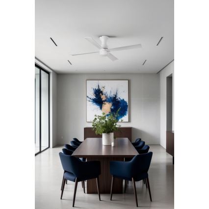 FARO 33756WT - LED Kattotuuletin FRASER XL LED/16W/230V valkoinen halkaisija 120 cm Wi-Fi Tuya + kauko-ohjaus