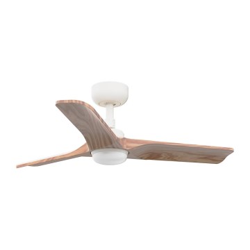 FARO 33805-1TW - Himmennettävä LED-kattotuuletin HEYWOOD, LED 10W/230V, 2700/3000/4000K, puu/valkoinen, halkaisija 90 cm + kaukosäädin