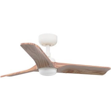FARO 33805WT-1TW - LED himmennettävä kattotuuletin HEYWOOD S LED/10W/230V 2700/4000/6000K puu/valkoinen halkaisija 90 cm Wi-Fi Tuya + kaukosäädin