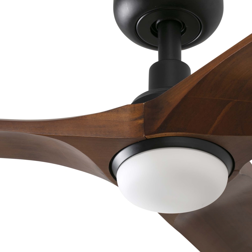 FARO 33806WT1S - himmennettävä LED-kattotuuletin HEYWOOD S LED/10W/230V 2700/3000/4000K Ø 90 cm puu/musta Wi-Fi Tuya + kaukosäädin