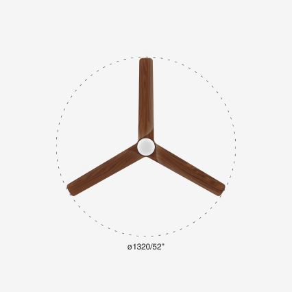 FARO 33809-1TW - LED-himmennettävä kattotuuletin HEYWOOD LED/10W/230V 2700/3000/4000K halkaisija 132 cm + kaukosäädin