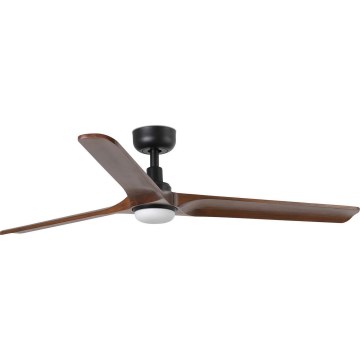 FARO 33809WT1S - himmennettävä LED-kattotuuletin HEYWOOD L LED/10W/230V 2700/3000/4000K halkaisija 132 cm puu/musta Wi-Fi Tuya + kaukosäädin