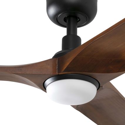FARO 33809WT1S - himmennettävä LED-kattotuuletin HEYWOOD L LED/10W/230V 2700/3000/4000K halkaisija 132 cm puu/musta Wi-Fi Tuya + kaukosäädin