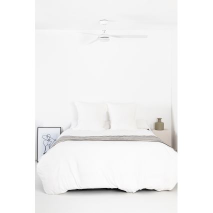 FARO 33814WT1S - himennettävä PUNT M LED-kattotuuletin LED/18W/230V 2700/3000/4000K halkaisija 132 cm valkoinen Wi-Fi Tuya + kaukosäädin