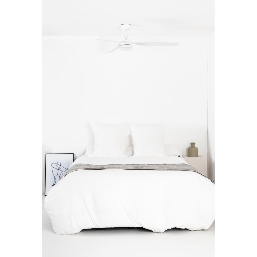 FARO 33814WT1S - himennettävä PUNT M LED-kattotuuletin LED/18W/230V 2700/3000/4000K halkaisija 132 cm valkoinen Wi-Fi Tuya + kaukosäädin