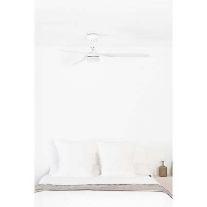 FARO 33814WT1S - himennettävä PUNT M LED-kattotuuletin LED/18W/230V 2700/3000/4000K halkaisija 132 cm valkoinen Wi-Fi Tuya + kaukosäädin