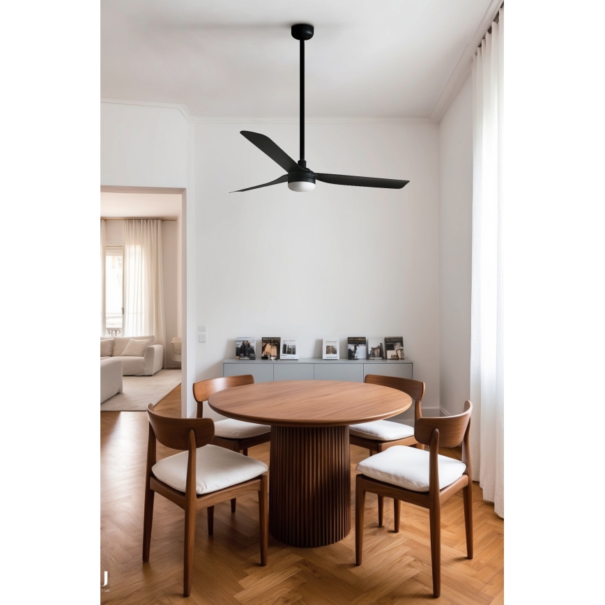 FARO 33815WT1S - himmennettävä LED-kattotuuletin PUNT M LED/18W/230V 2700/3000/4000K halkaisija 132 cm musta Wi-Fi Tuya + kaukosäädin