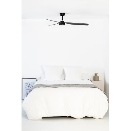 FARO 33815WT1S - himmennettävä LED-kattotuuletin PUNT M LED/18W/230V 2700/3000/4000K halkaisija 132 cm musta Wi-Fi Tuya + kaukosäädin