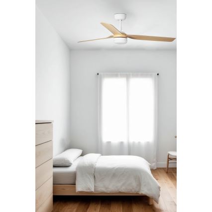 FARO 33816WT-20 - himmennettävä LED-kattotuuletin PUNT M LED/18W/230V ruskea/valkoinen halkaisija 132 cm Wi-Fi Tuya + kaukosäädin