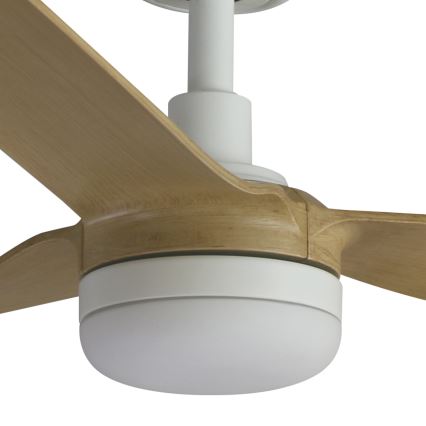 FARO 33816WT1S - LED-himmennettävä kattotuuletin PUNT M LED/18W/230V 2700/3000/4000K halkaisija 132 cm beige/valkoinen Wi-Fi Tuya + kaukosäädin