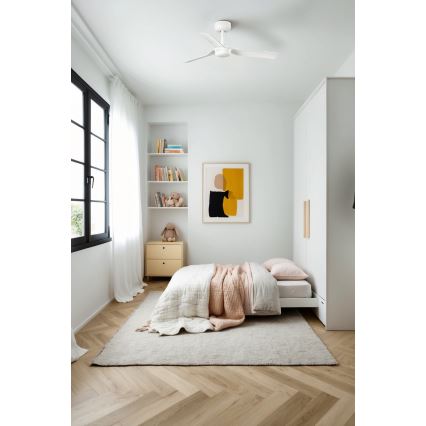 FARO 33820 - Kattotuuletin MINI PUNT S valkoinen halkaisija 90 cm + kauko-ohjaus