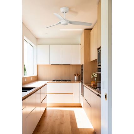 FARO 33820WT - Kattotuuletin MINI PUNT S valkoinen halkaisija 90 cm Wi-Fi Tuya + kauko-ohjaus