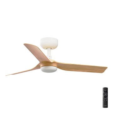 FARO 33821 - Kattoilmaisin MINI PUNT S ruskea/valkoinen Ø 90 cm + kaukosäädin