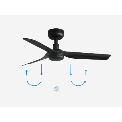 FARO 33822 - Kattoilmaisin MINI PUNT S musta halkaisija 90 cm + kaukosäädin