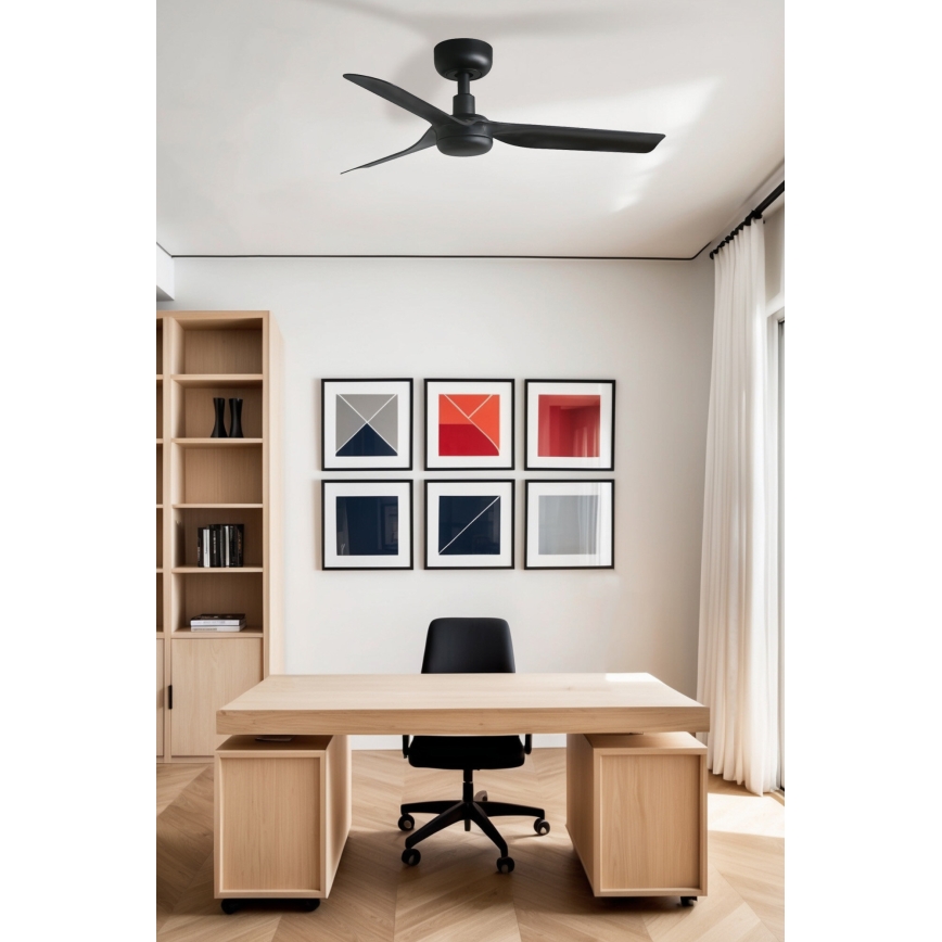 FARO 33822WT - Kattotuuletin MINI PUNT S musta halkaisija 90 cm Wi-Fi Tuya + kauko-ohjaus