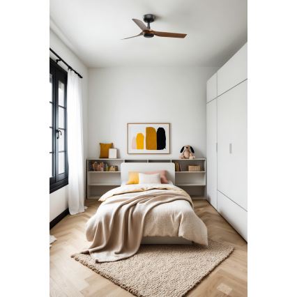 FARO 33823 - Kattoilmaisin MINI PUNT ruskea/musta Ø 90 cm + kaukosäädin