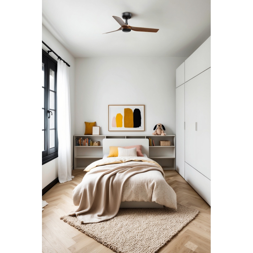 FARO 33823 - Kattoilmaisin MINI PUNT ruskea/musta Ø 90 cm + kaukosäädin